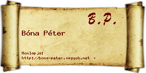 Bóna Péter névjegykártya