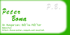 peter bona business card